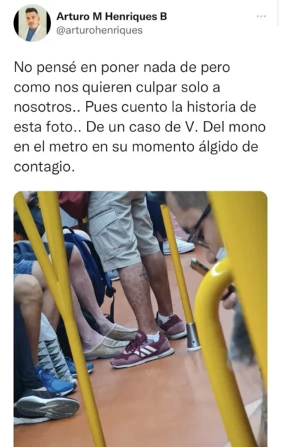 Noticias Chihuahua Pausa.MX “¿Cómo me va a dar viruela del mono si no soy gay?”: médico cuenta experiencia al viajar en metro con pasajero presuntamente contagiado