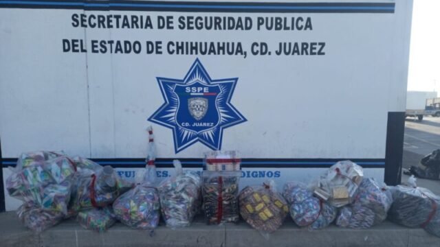 Pirotecnia decomisada en Juárez