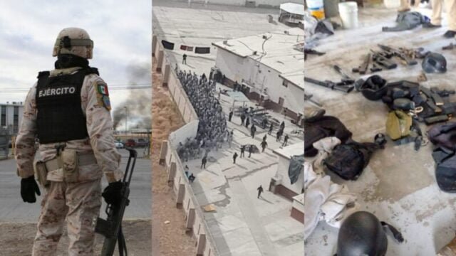 Centro de Readaptación Social (CERESO) número 3, en Ciudad Juárez, durante la revuelta del 1 de enero