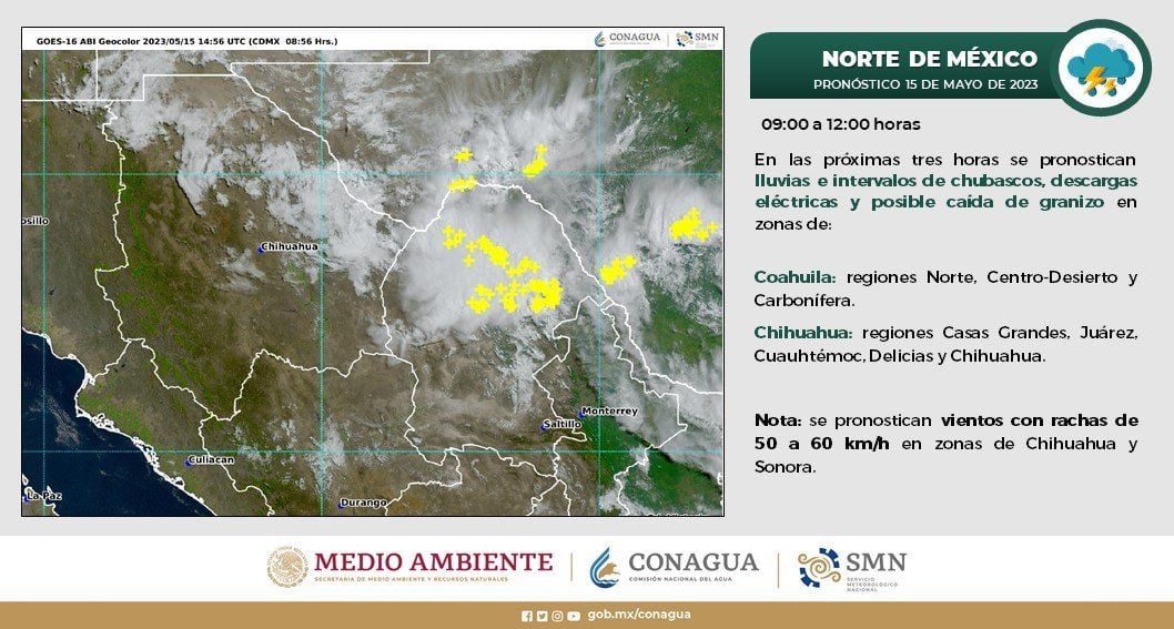 Noticias Chihuahua Pausa.MX Continúa pronóstico de lluvias para el estado en próximas horas
