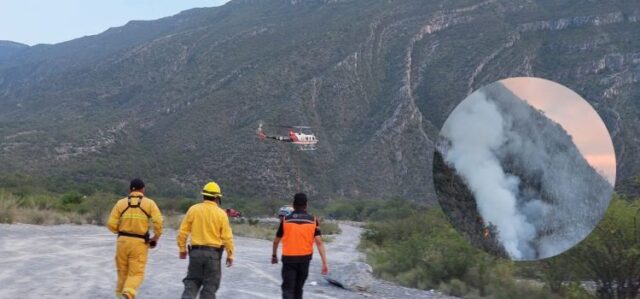 Protección Civil combate incendio en ‘El Pajonal’, Nuevo León