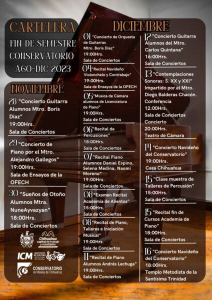 Noticias Chihuahua Pausa.MX Difunde Conservatorio calendario de recitales para el resto del año