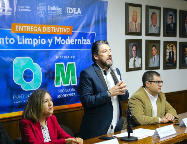 Noticias Chihuahua PAUSA.MX Entrega Turismo distintivos “Moderniza” y “Punto Limpio” a empresas delicienses