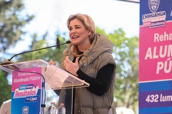Arranca Maru Campos modernización del sistema de alumbrado público en el municipio de López