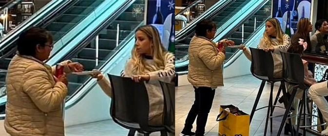 Familia deja a su empleada doméstica de pie mientras ellos comen en un restaurante; redes enfurecen | VIDEO