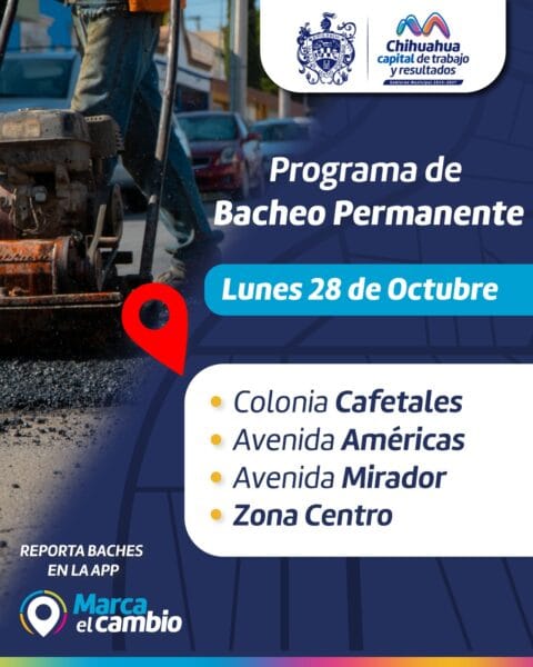 Noticias Chihuahua PAUSA.MX Realizará Municipio trabajos de bacheo en dos colonias, avenida Américas y Mirador