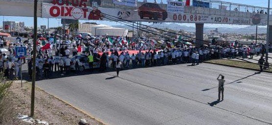 Trabajadores del Poder Judicial de Chihuahua bloquean Periférico en protesta contra Claudia Sheinbaum, enuncian posibles acciones dictatoriales