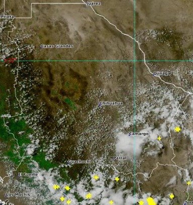 Prevén lluvias fuertes en la Sierra y rachas de viento de hasta 55 km/h en Chihuahua