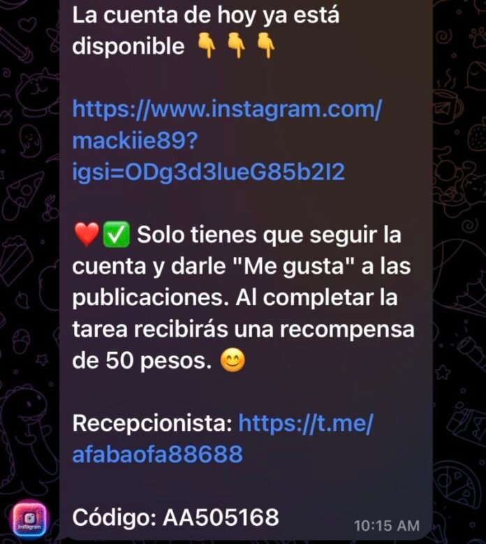 Alertan por posibles estafas en Telegram que ofrecen dinero por dar ‘likes’ en Instagram