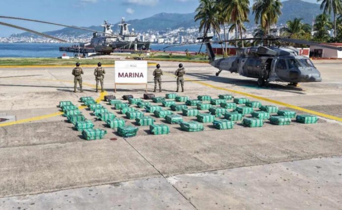 Golpe de 400 millones al narco: Marina asegura casi dos toneladas de cocaína en Guerrero
