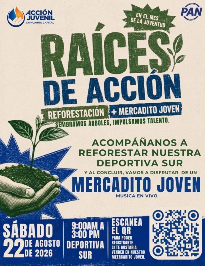 Invita Acción Juvenil a “Raíces de Acción”, jornada de reforestación, Mercadito Joven y música