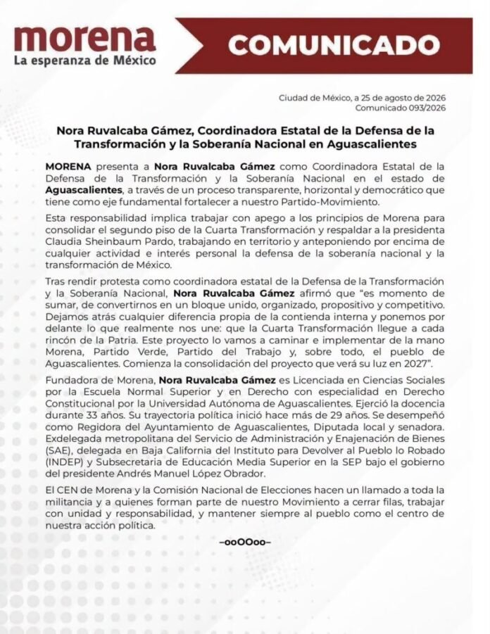 La dirigencia nacional de Morena ya comenzó con la presentación de coordinadores estatales