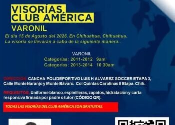 PRÓXIMO SÁBADO: VISORIAS DEL CLUB AMÉRICA EN LA ACADEMIA ‘NIDO ÁGUILA’ EN CHIHUAHUA PRÓXIMO SÁBADO: VISORIAS DEL CLUB AMÉRICA EN LA ACADEMIA ‘NIDO ÁGUILA’ EN CHIHUAHUA