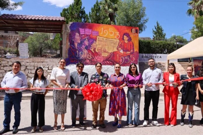 Devela IEE Chihuahua obras del Muro Cívico en Aldama y Aquiles Serdán