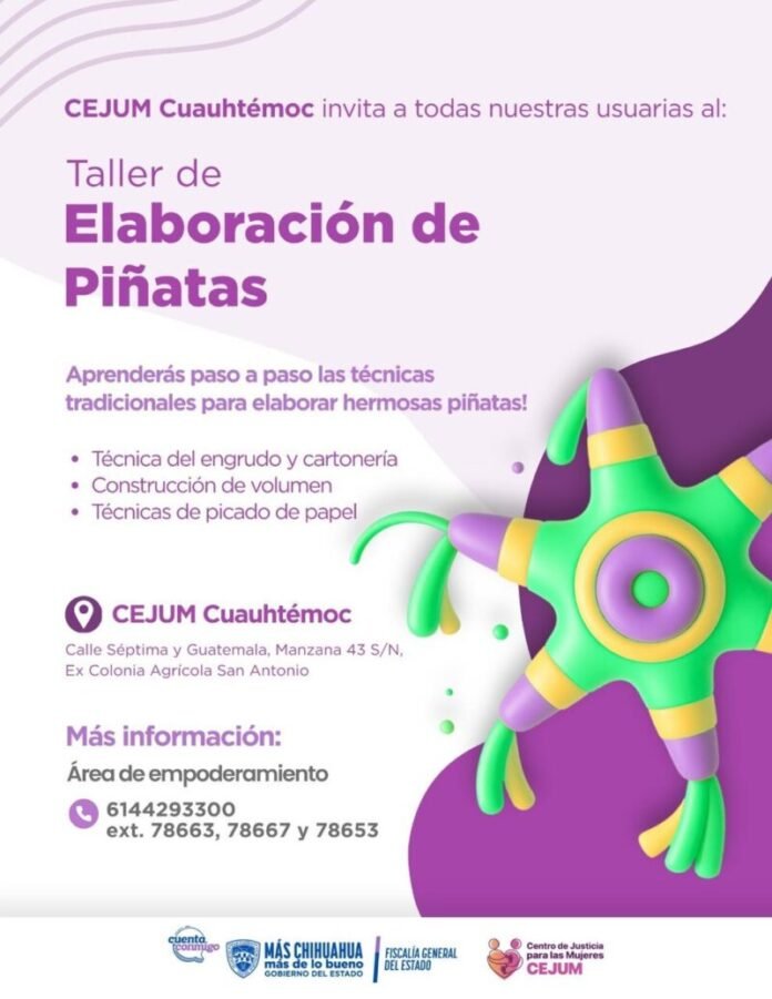 Invita CEJUM Cuauhtémoc a taller de piñatas