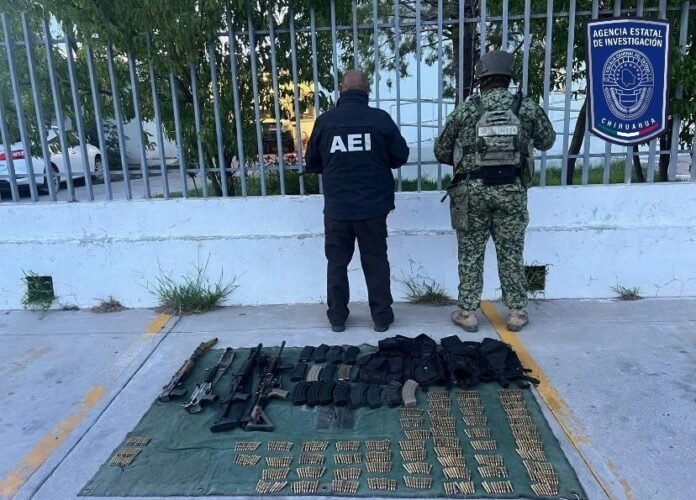 Aseguran armas y vehículos tras enfrentamiento en Nonoava