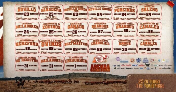 ExpoGan Chihuahua presenta su Agenda Ganadera del 22 de octubre al 1 de noviembre