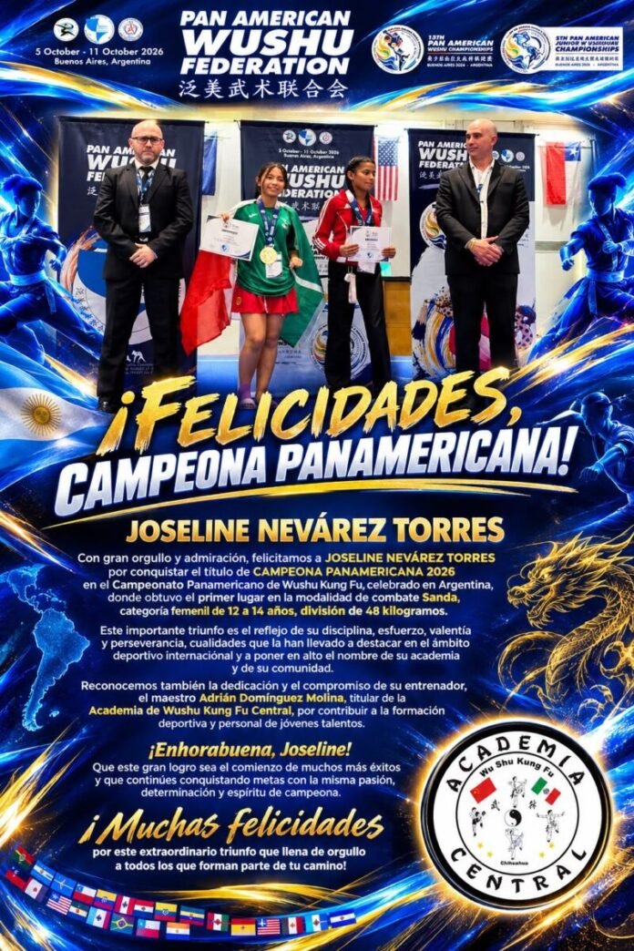 JOSELINE NEVÁREZ TORRES CAMPEONA PANAMERICANA DE WU SHU KUNG FU EN ARGENTINA
