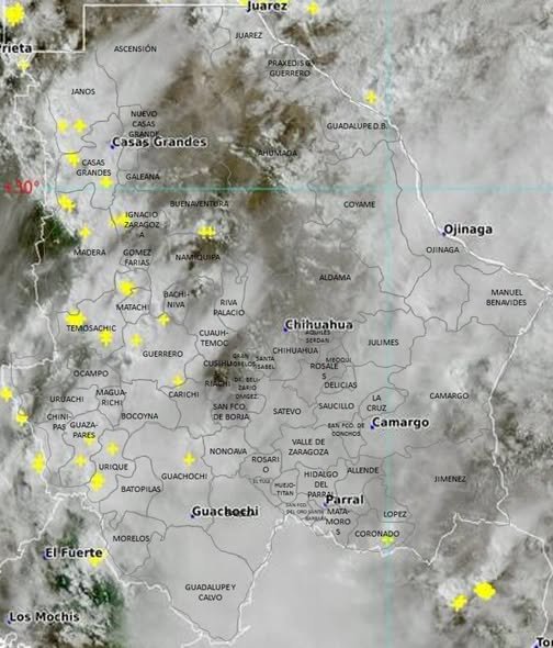 Prevén lluvias en más de 50 municipios de Chihuahua